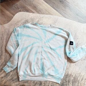 ALO Yoga Blue and Cream Sweatshirt